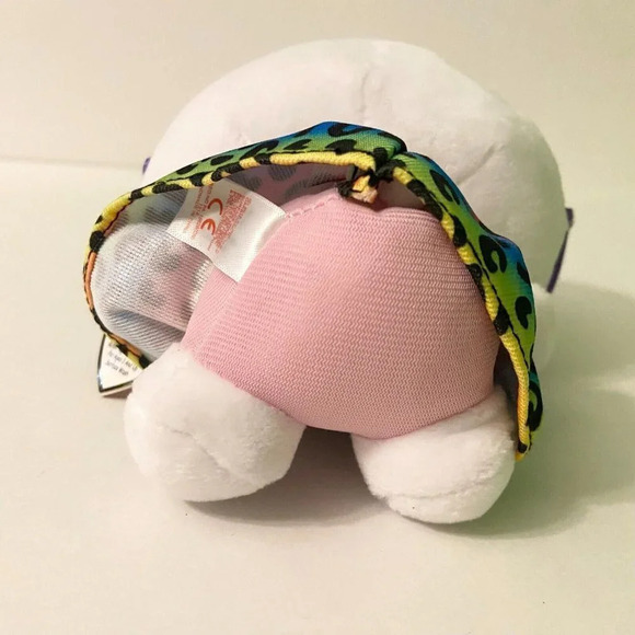 Hello Kitty Ty Beanie Babies Sanrio Plush 6 Inch Purple Glasses Rainbow Dress - Picture 4 of 14